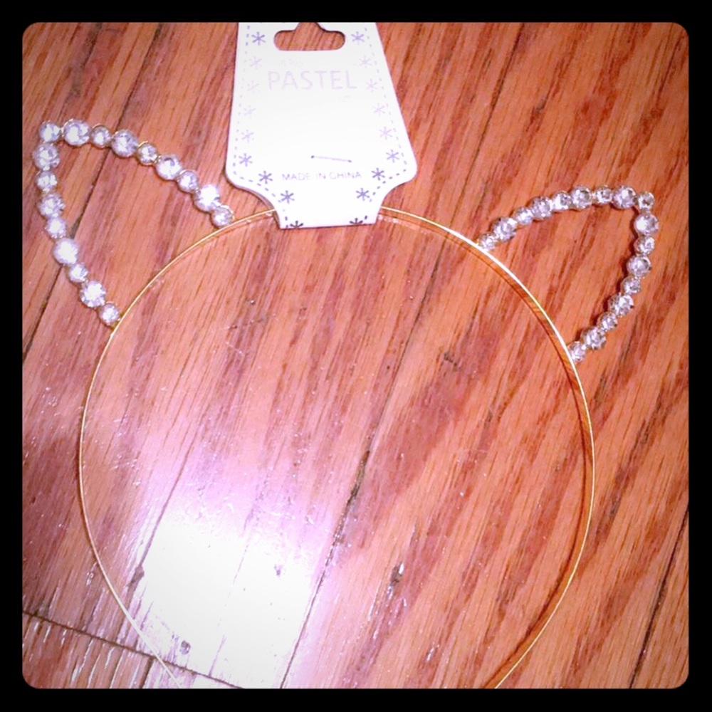 BRAND NEW Rhinestoned Cat Ear Headband